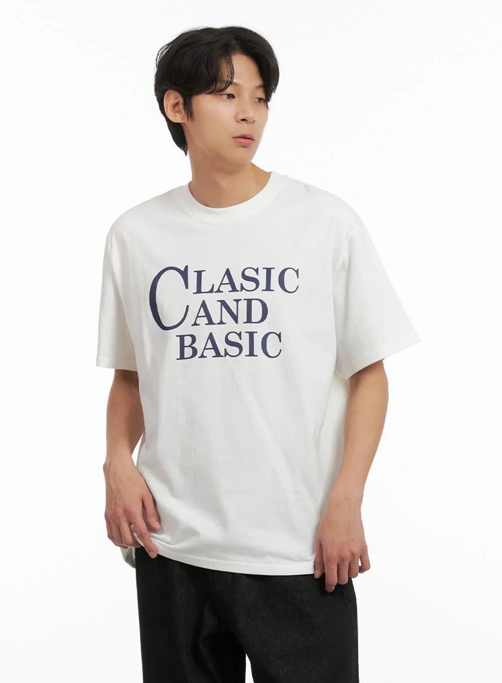 Men's Graphic Lettering Tee (White) IY410