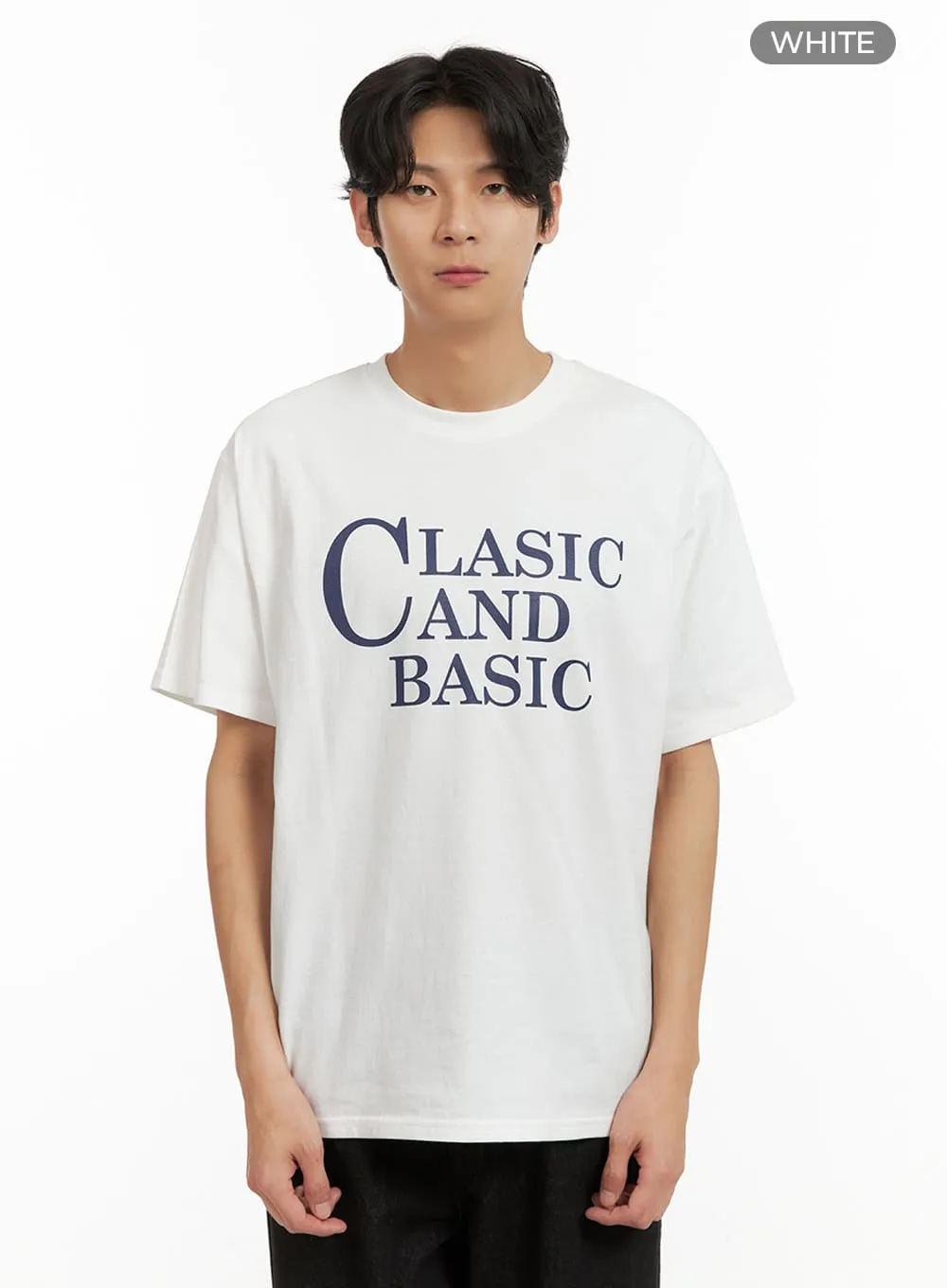 Men's Graphic Lettering Tee (White) IY410