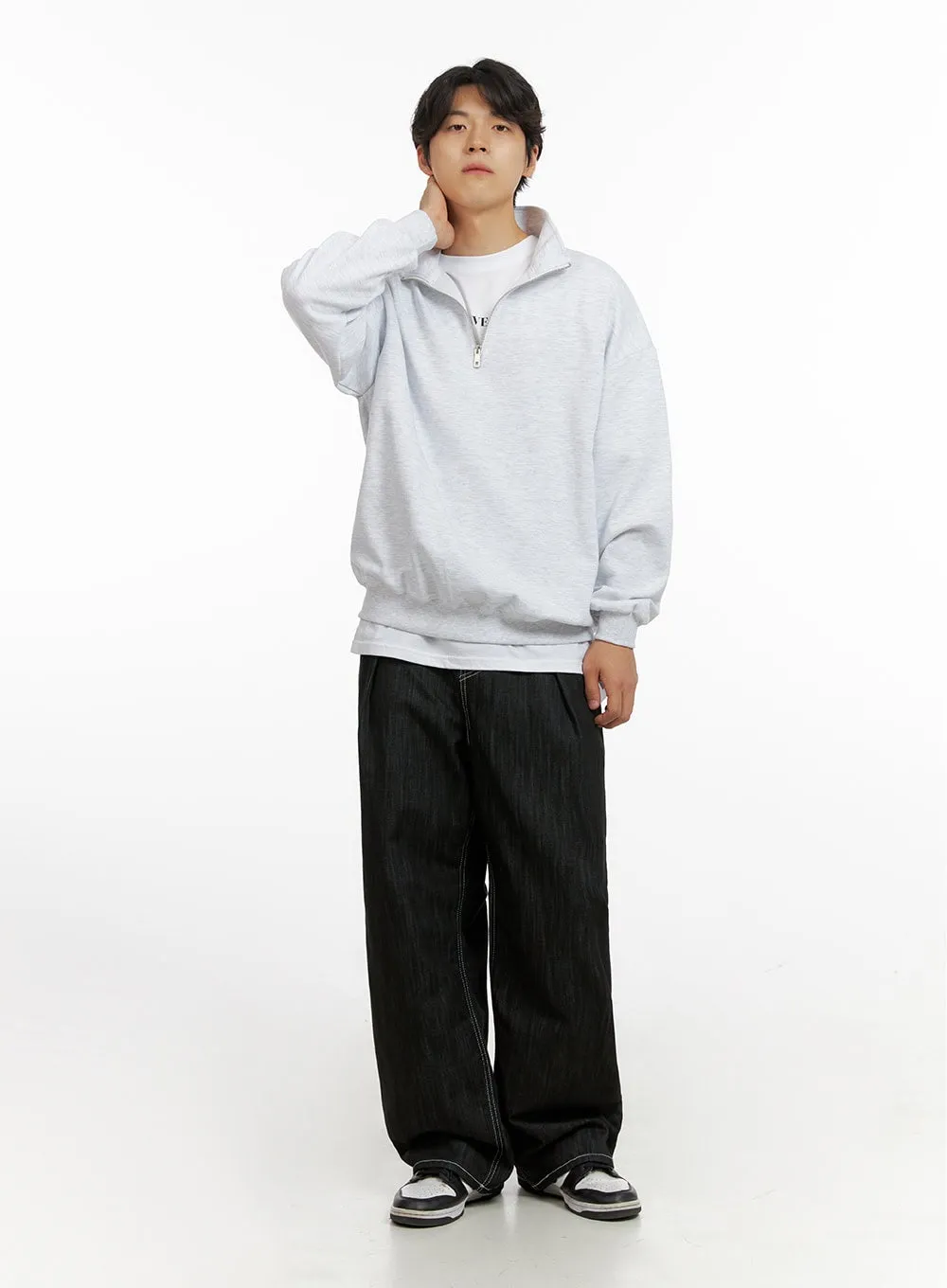 Men's Stitched Pintuck Wide Leg Pants IG409