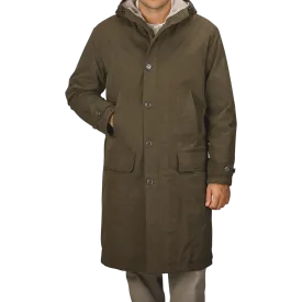 Military Green Cotton Nylon Thermore Rams Parka