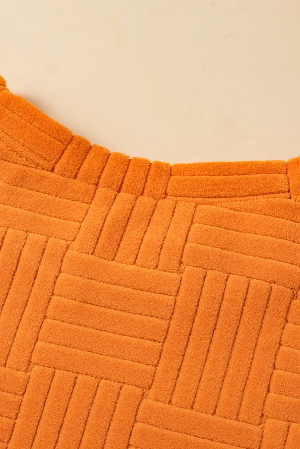 Orange Textured Tank Top and Wide Leg Pants Set
