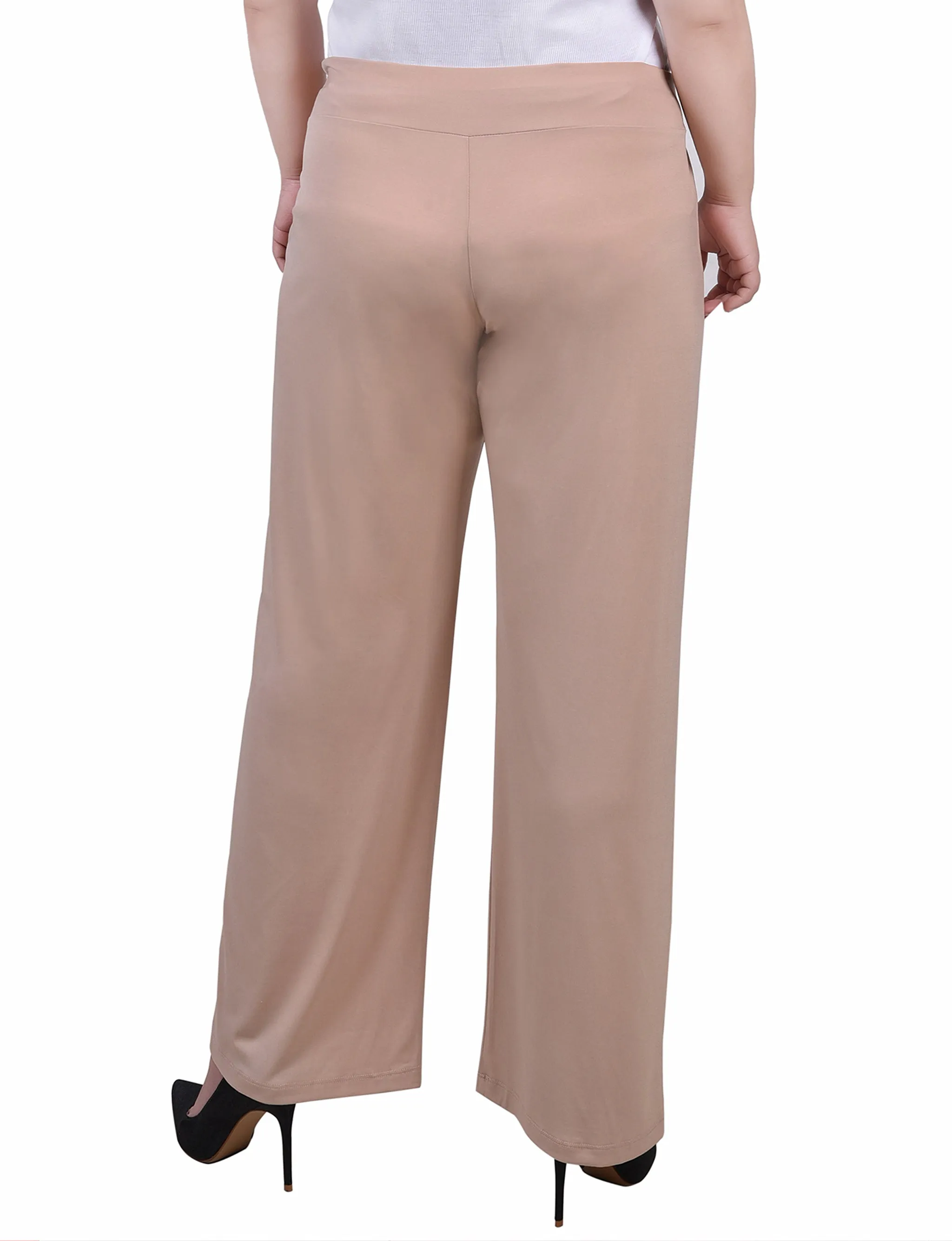 Plus Size Cropped Pull On Pants With Sash