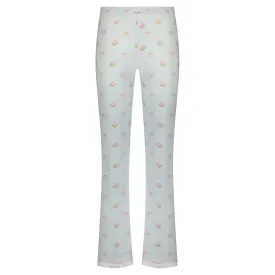 Polkadot BLUE CIEL ROSE Print LONG PANT Hi Rise w Cluny