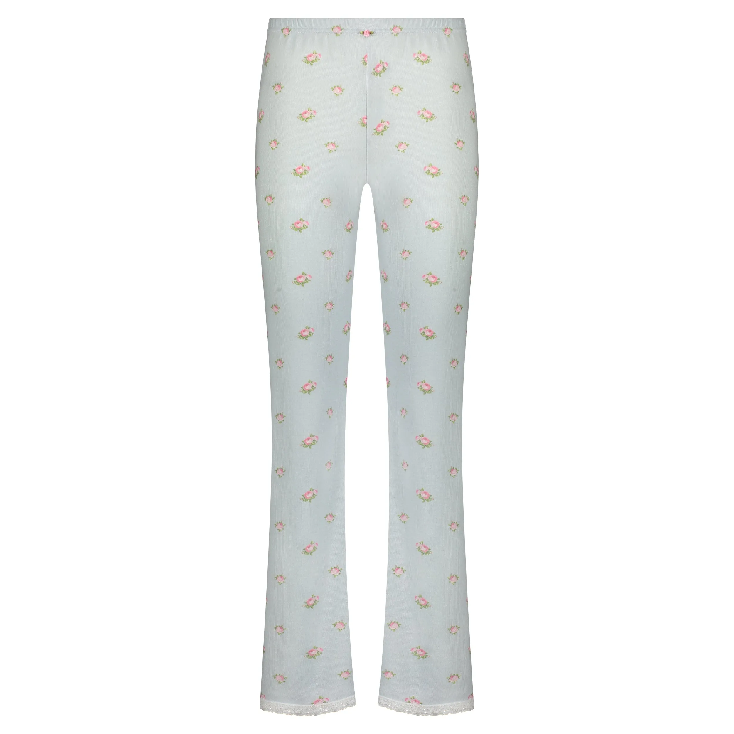 Polkadot BLUE CIEL ROSE Print LONG PANT Hi Rise w Cluny