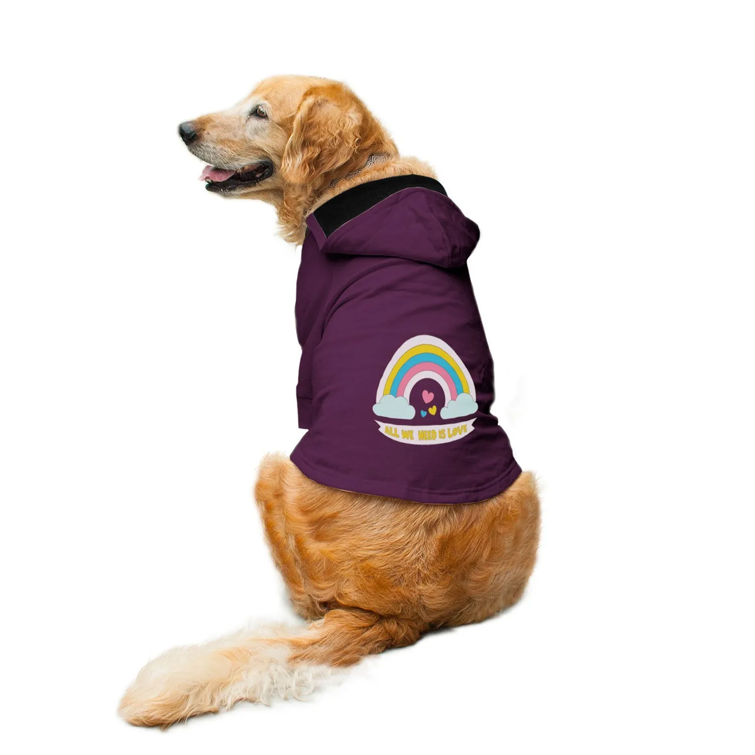 "All We Need Is Love" Printed Dog Hoodie Jacket