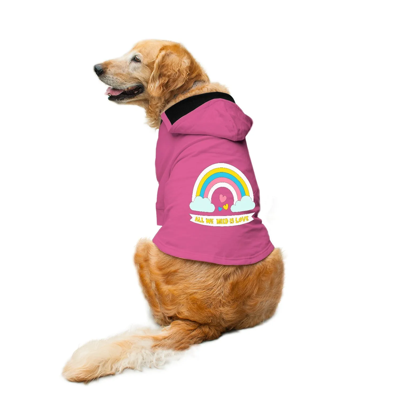 "All We Need Is Love" Printed Dog Hoodie Jacket