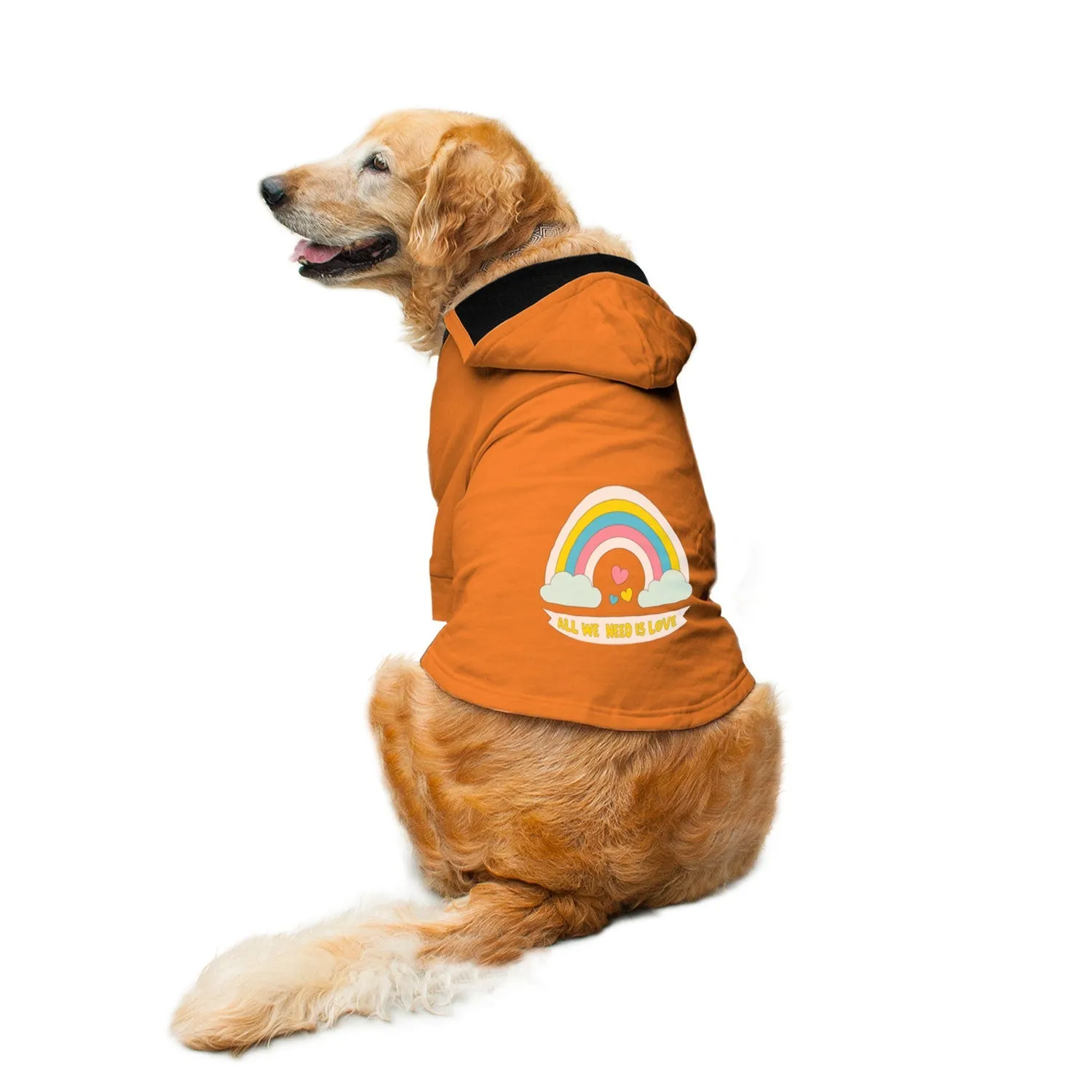 "All We Need Is Love" Printed Dog Hoodie Jacket