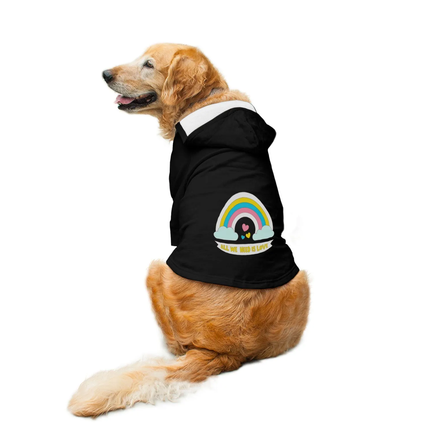 "All We Need Is Love" Printed Dog Hoodie Jacket