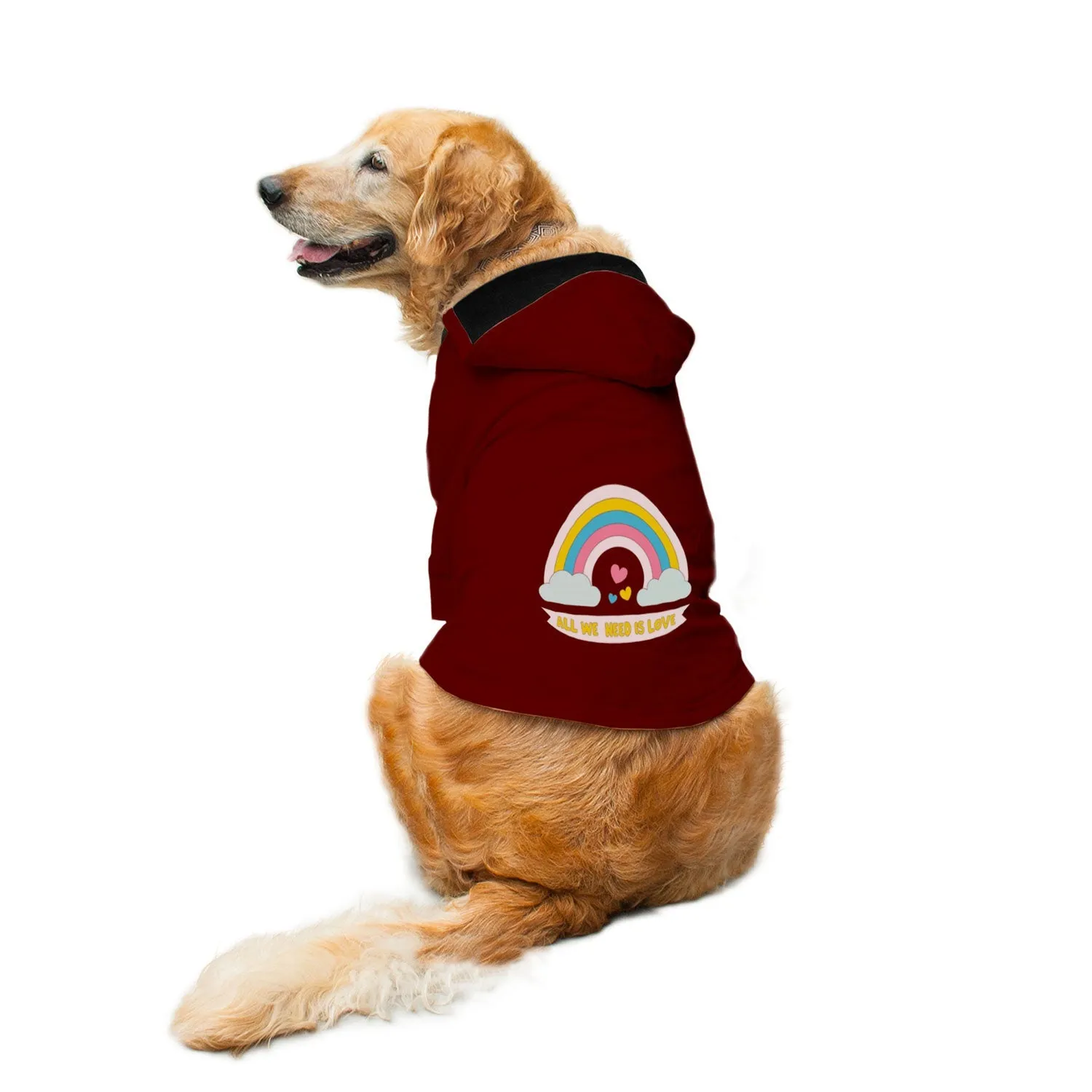 "All We Need Is Love" Printed Dog Hoodie Jacket
