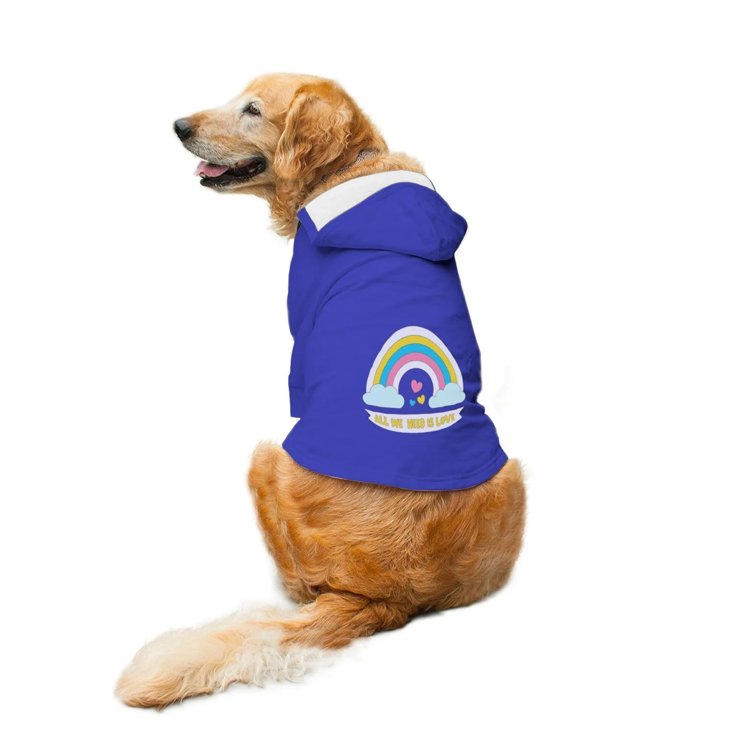 "All We Need Is Love" Printed Dog Hoodie Jacket