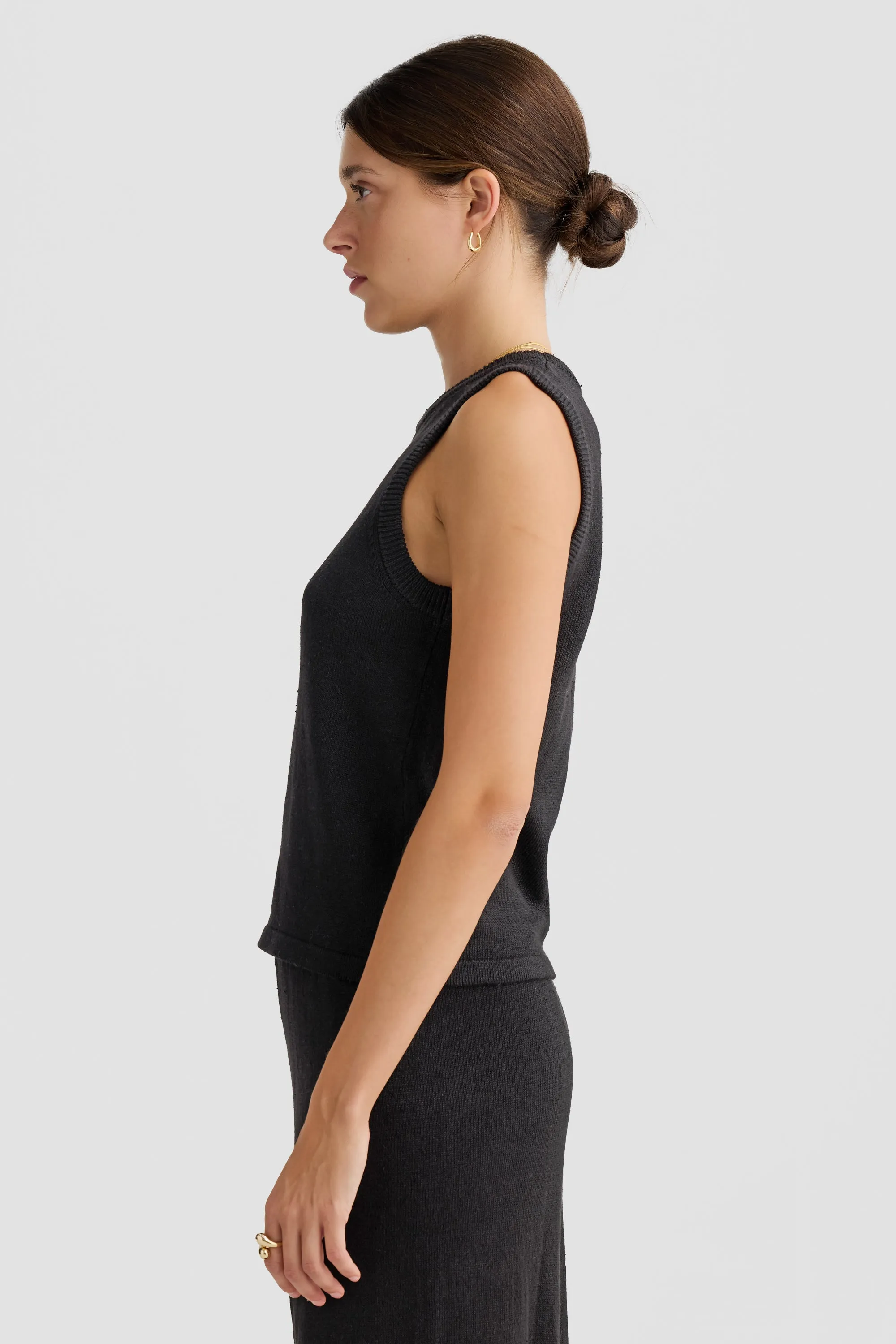 Remi Knit Tank Black