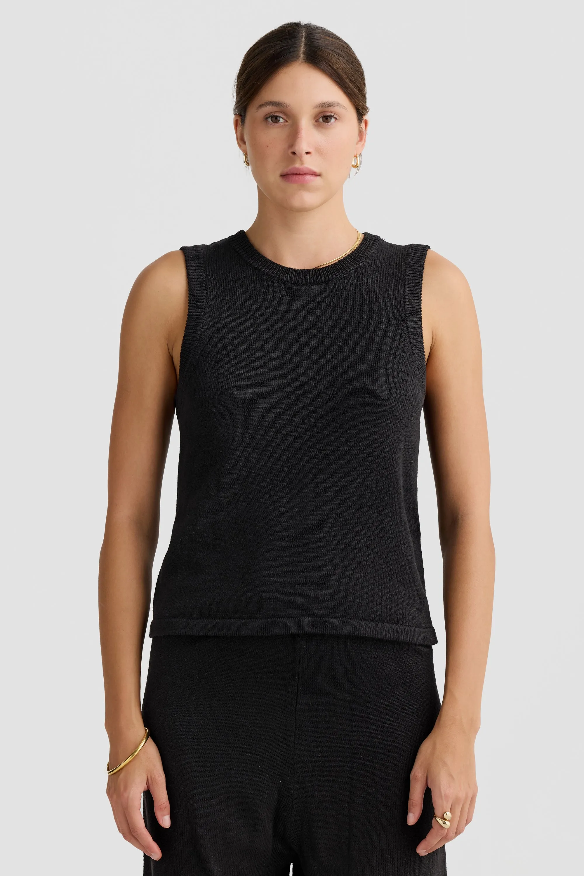 Remi Knit Tank Black
