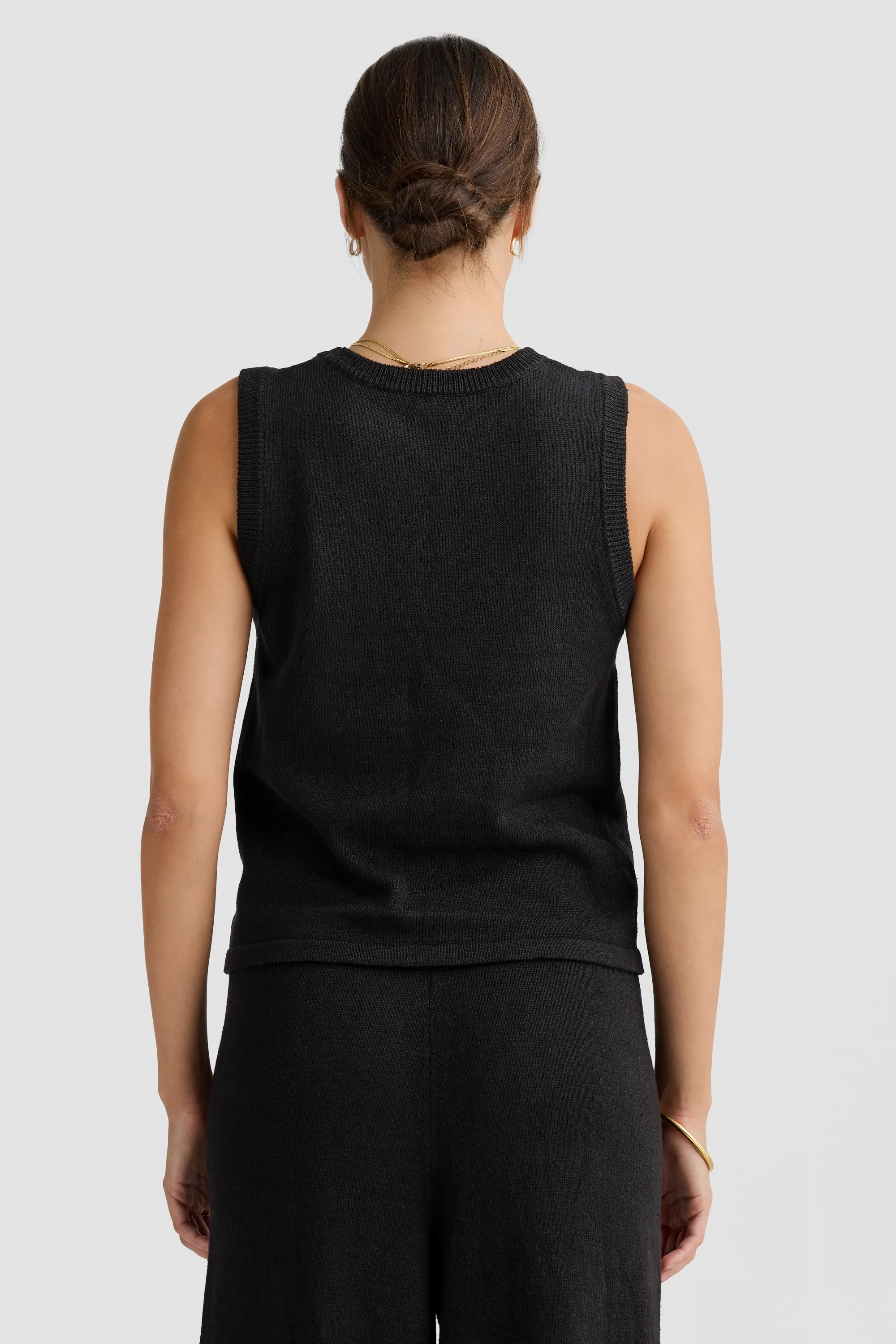 Remi Knit Tank Black