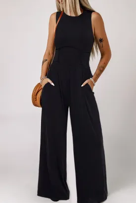 Sleeveless High Waist Wide Leg Jumpsuit