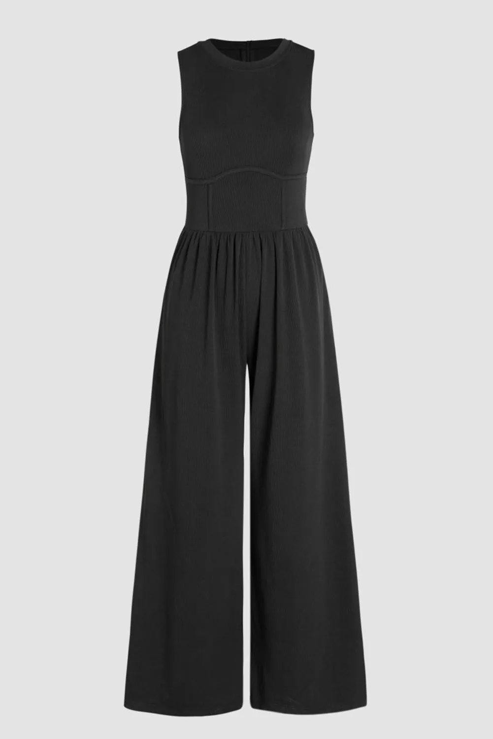 Sleeveless High Waist Wide Leg Jumpsuit