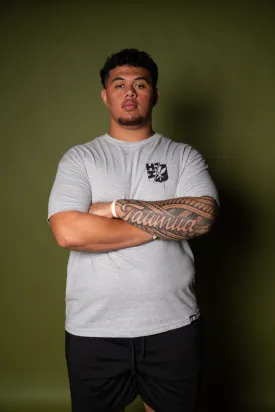 SPRAY SPLIT HEATHER GRAY T-SHIRT (ALL SALES FINAL)
