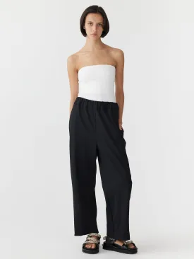 stretch twill wide leg pant