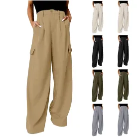 Toleet casual fall outfits 2024 Spring and Autumn Women's Fashion Loose Wide-Leg Pants Women's New Solid Color High Waist Versatile Casual Pants Women