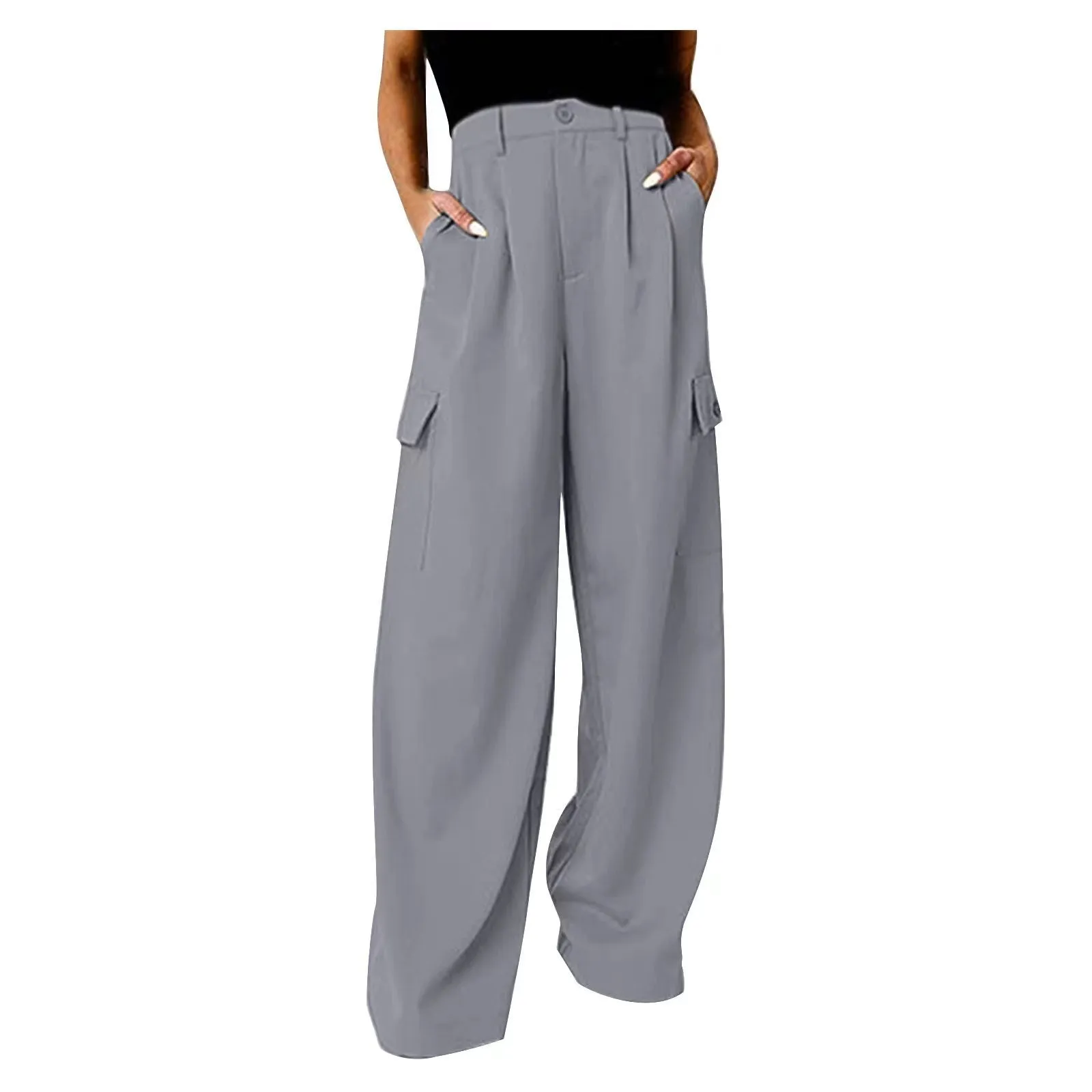 Toleet casual fall outfits 2024 Spring and Autumn Women's Fashion Loose Wide-Leg Pants Women's New Solid Color High Waist Versatile Casual Pants Women