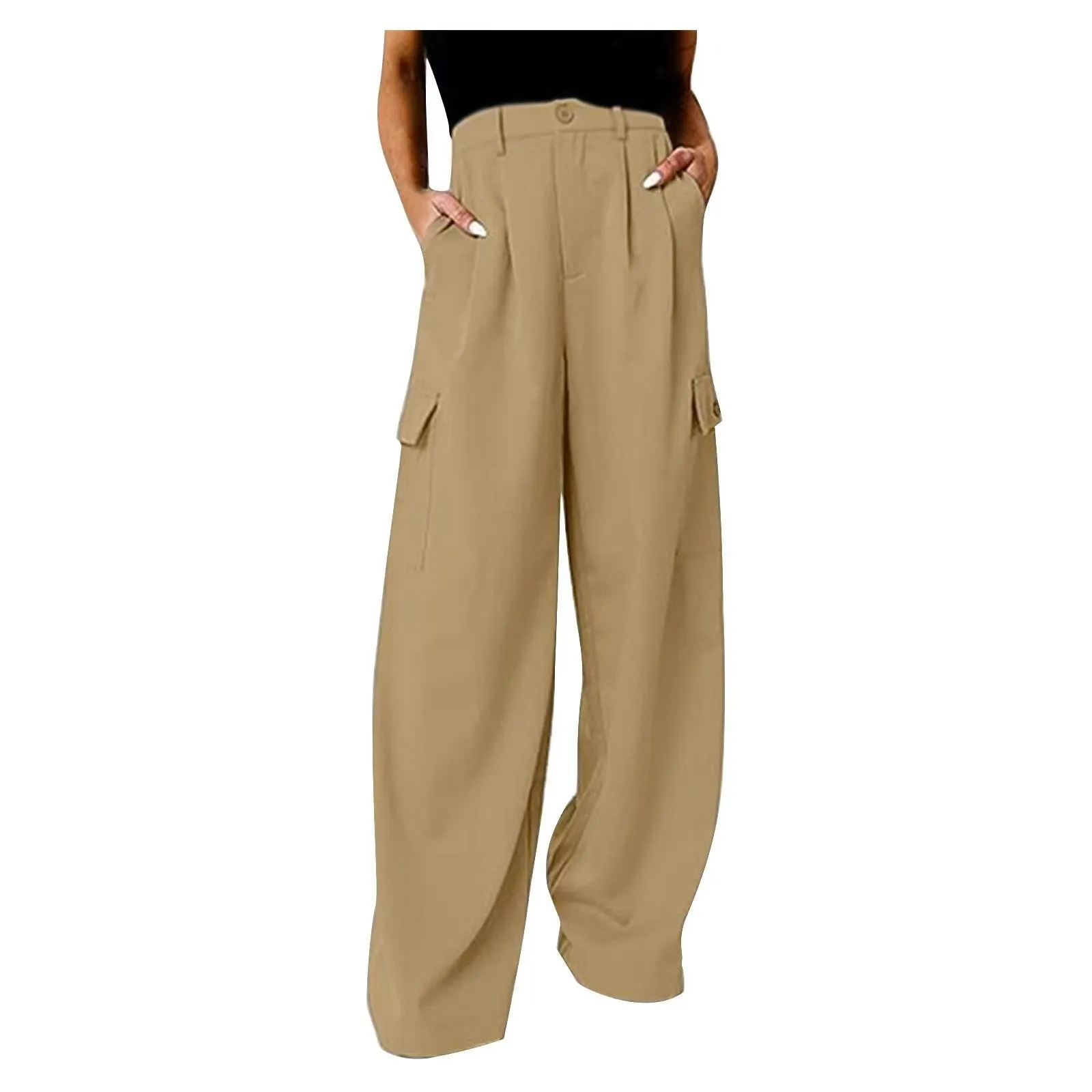 Toleet casual fall outfits 2024 Spring and Autumn Women's Fashion Loose Wide-Leg Pants Women's New Solid Color High Waist Versatile Casual Pants Women