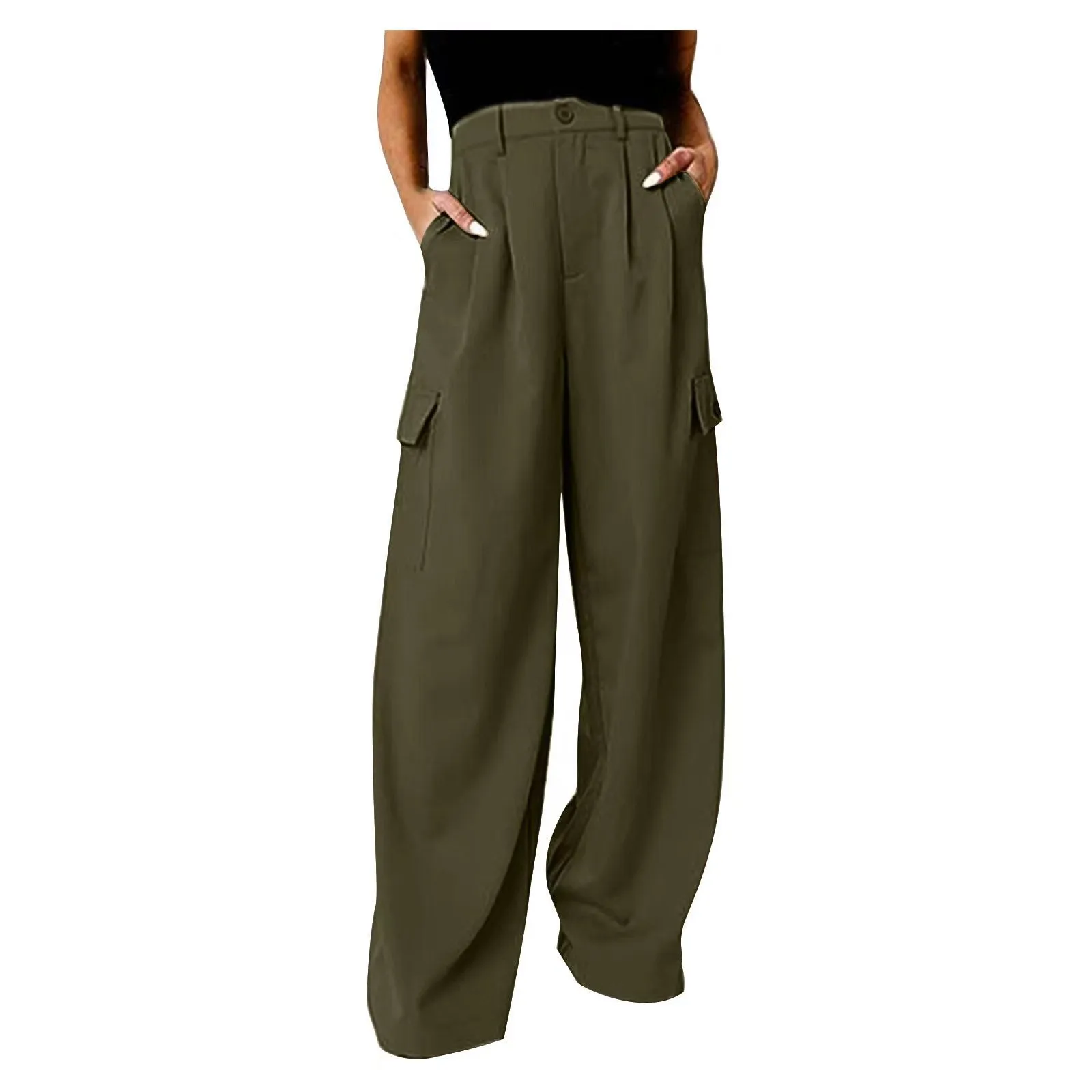 Toleet casual fall outfits 2024 Spring and Autumn Women's Fashion Loose Wide-Leg Pants Women's New Solid Color High Waist Versatile Casual Pants Women