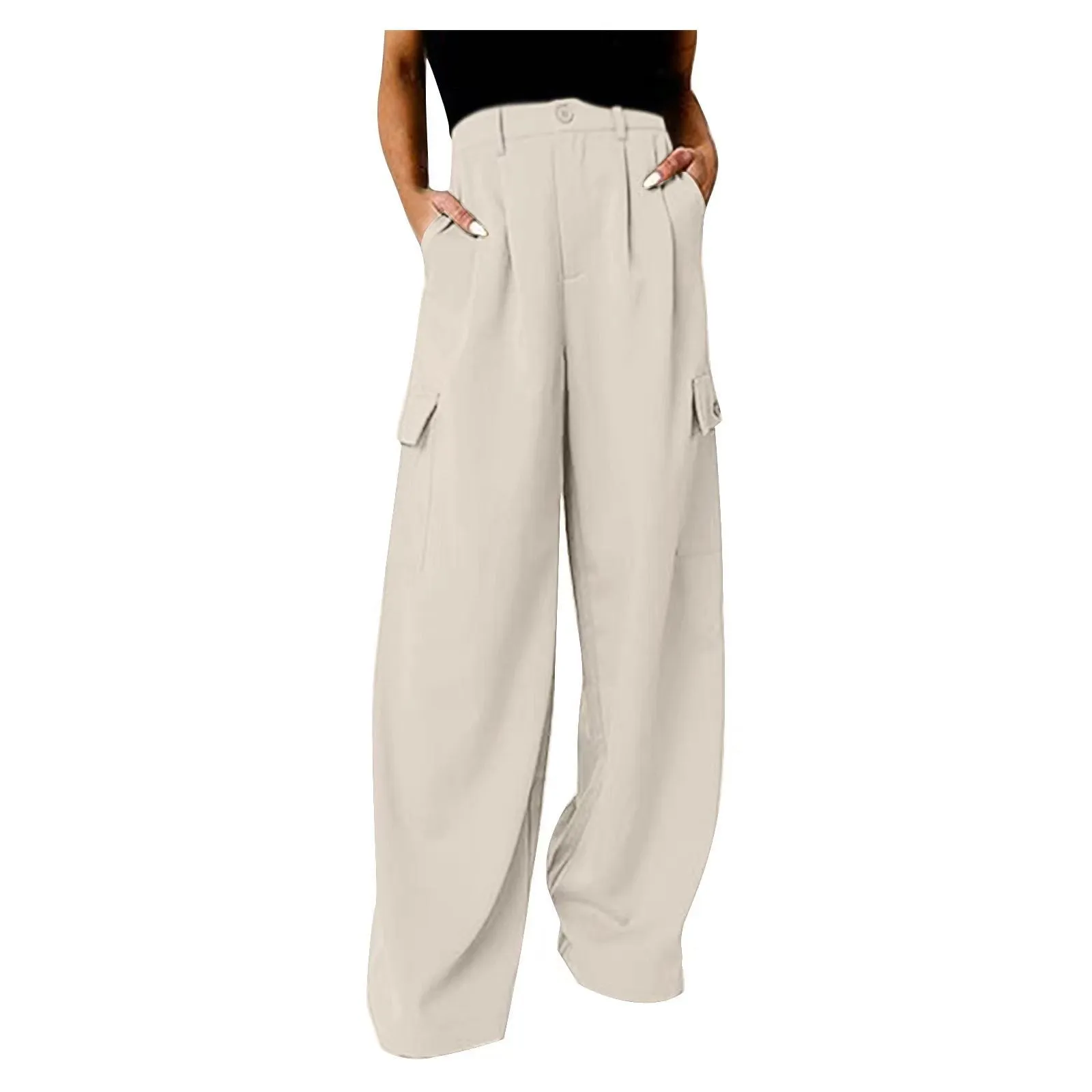 Toleet casual fall outfits 2024 Spring and Autumn Women's Fashion Loose Wide-Leg Pants Women's New Solid Color High Waist Versatile Casual Pants Women