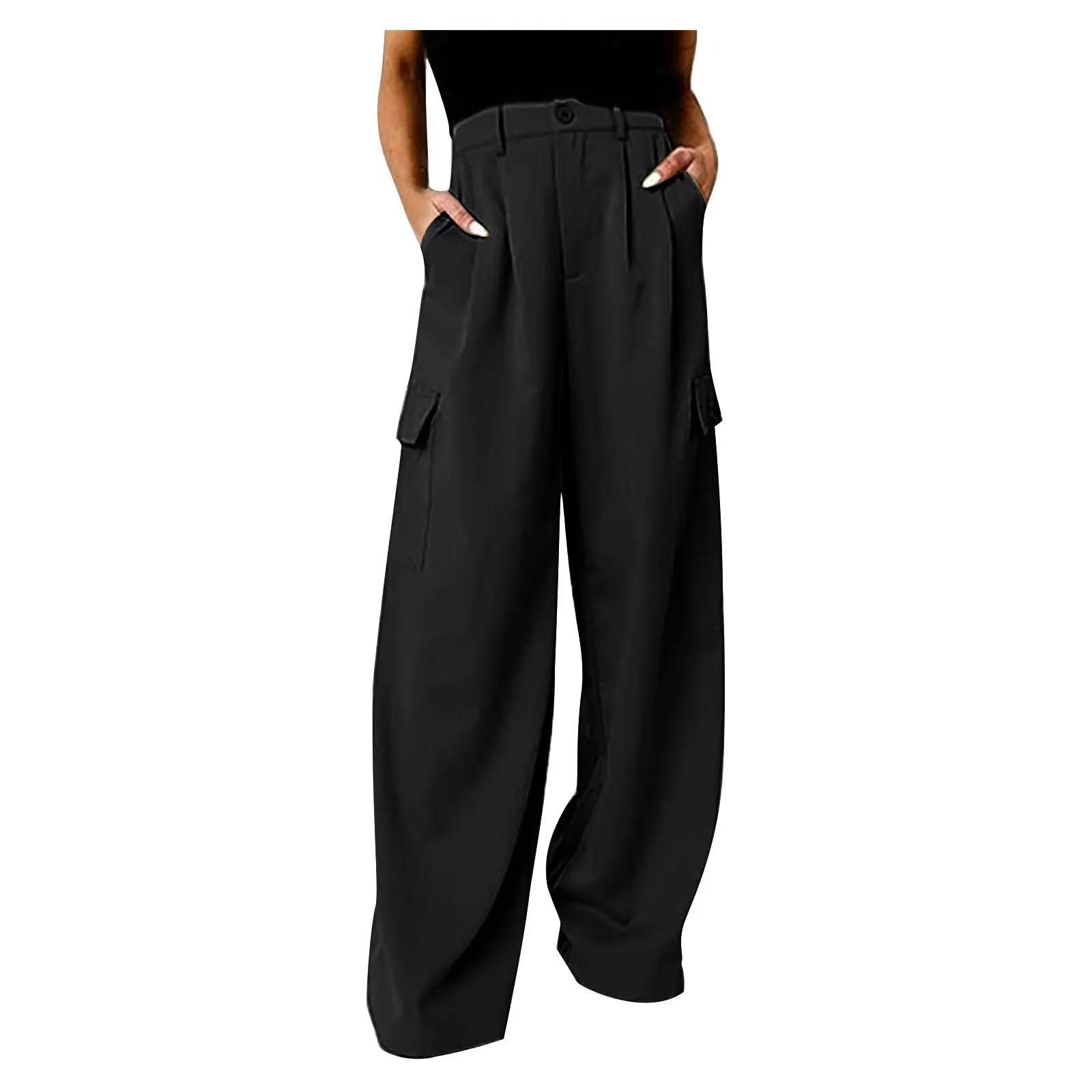 Toleet casual fall outfits 2024 Spring and Autumn Women's Fashion Loose Wide-Leg Pants Women's New Solid Color High Waist Versatile Casual Pants Women