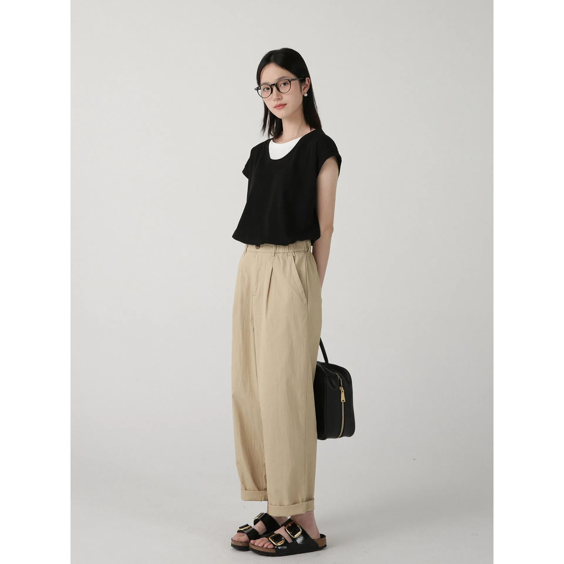 Wenkouban women fall outfit 2024 New Early Autumn Thin Texture Wide-Leg Casual Pants Straight Loose Harem Pants