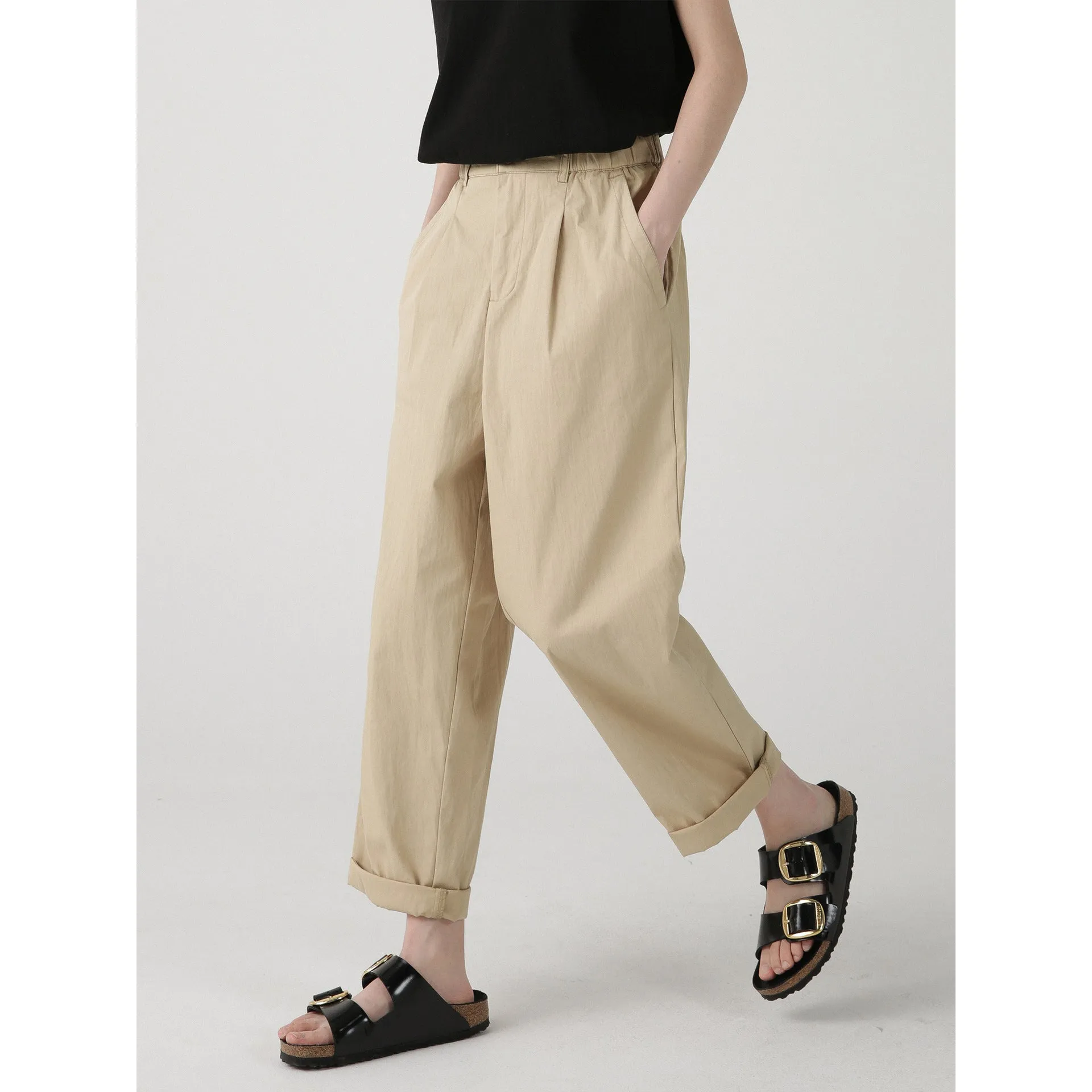 Wenkouban women fall outfit 2024 New Early Autumn Thin Texture Wide-Leg Casual Pants Straight Loose Harem Pants