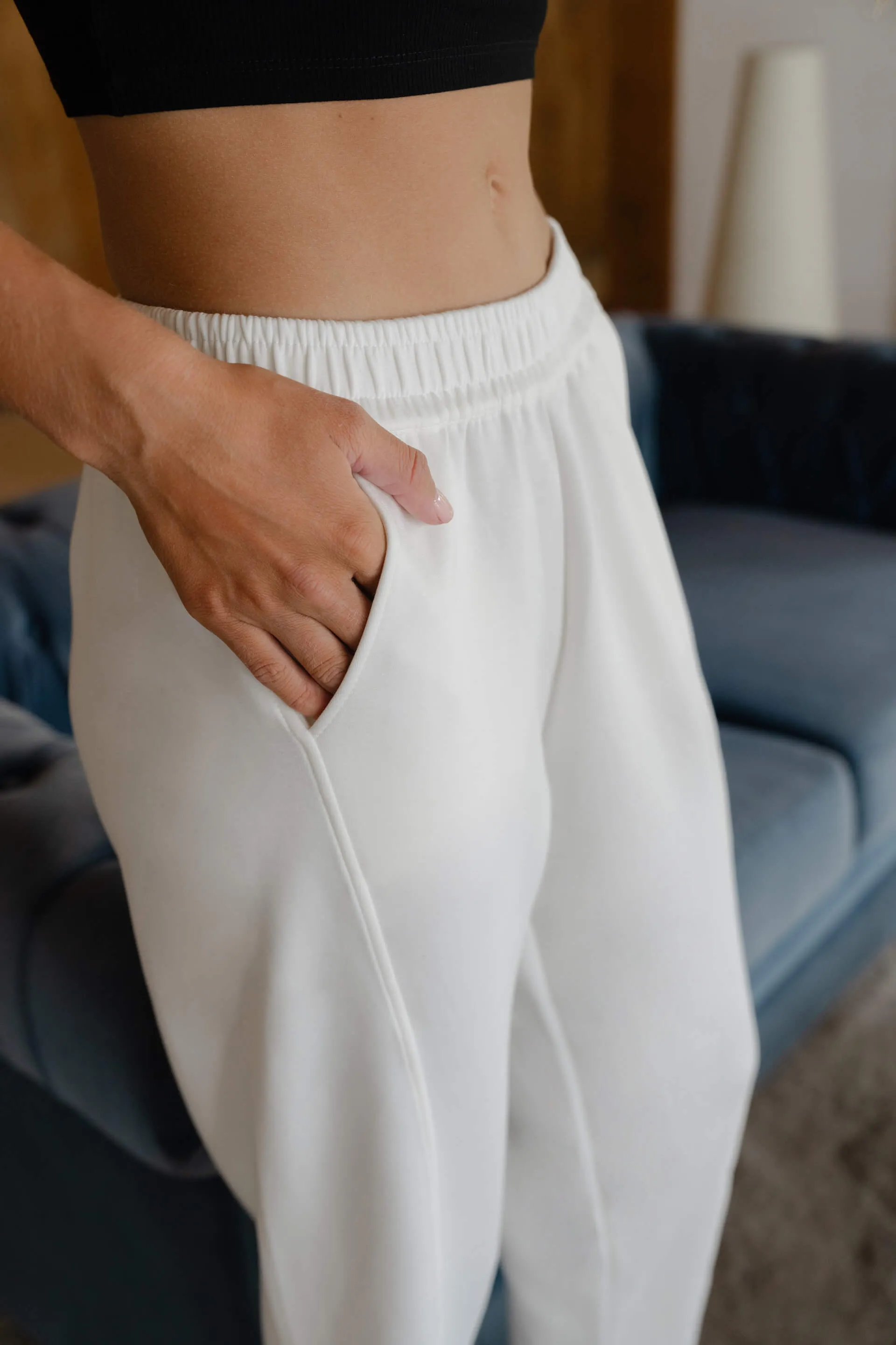 White Bamboo Lyocell Relaxed Pants