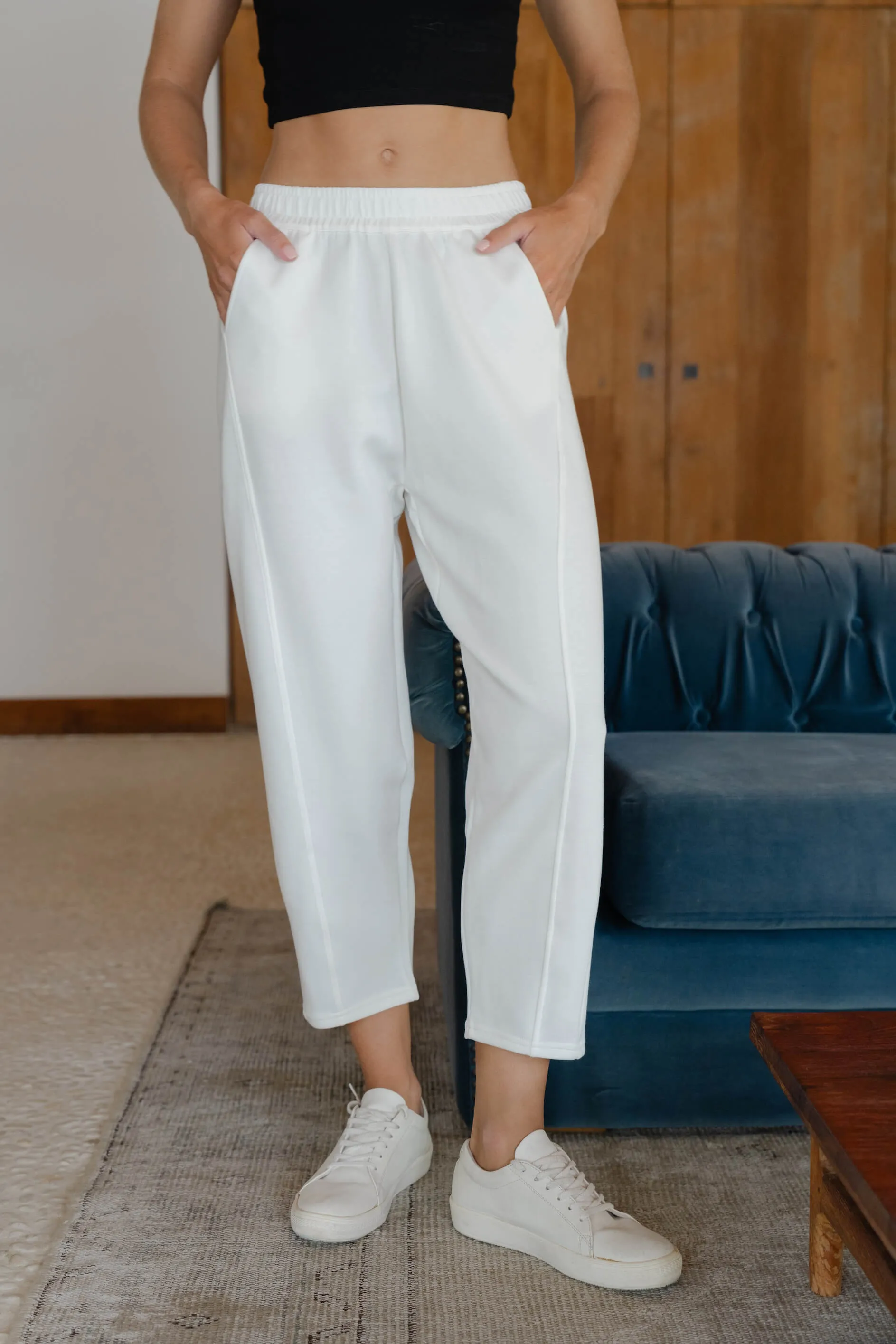 White Bamboo Lyocell Relaxed Pants