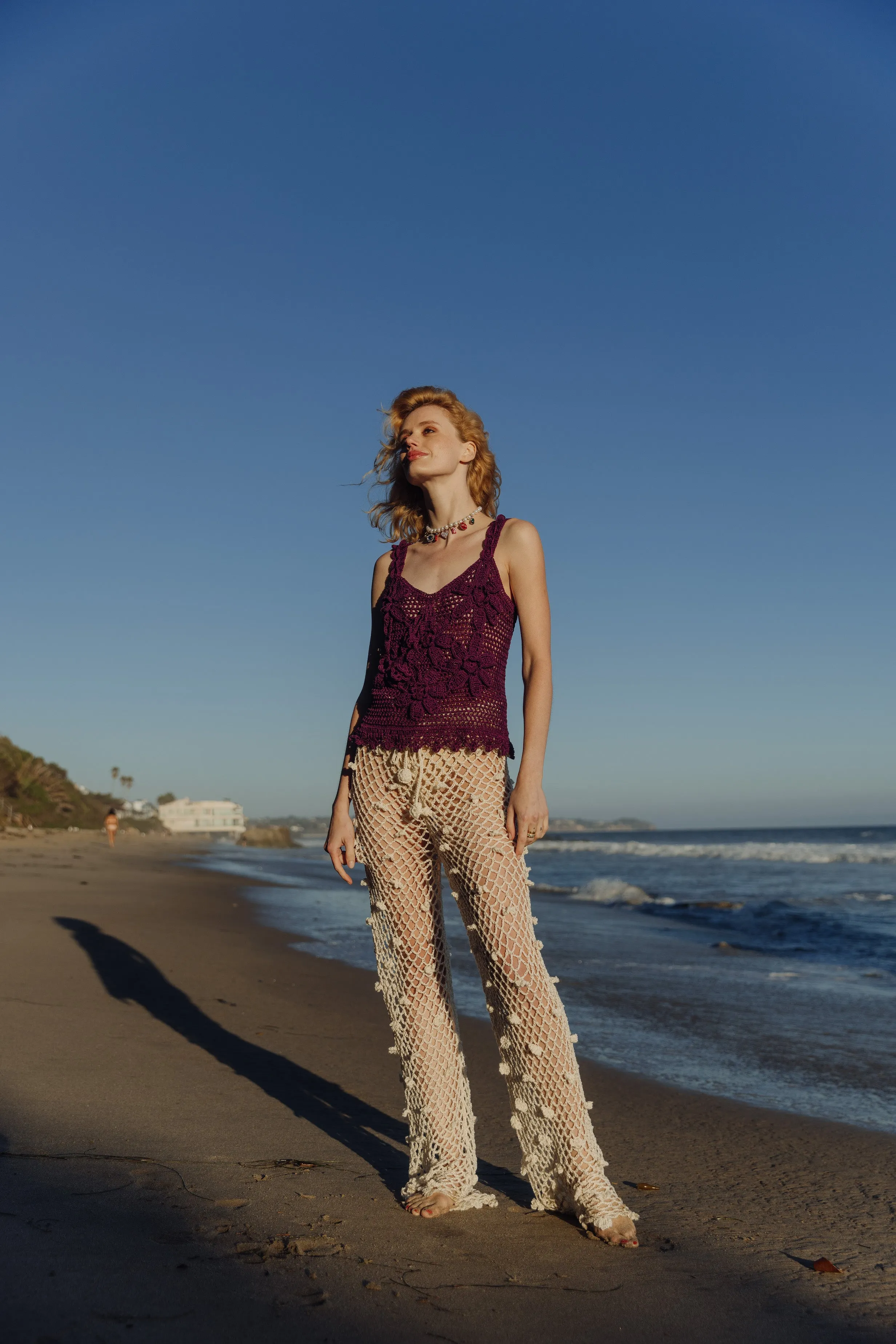 White Handmade Crochet Pants