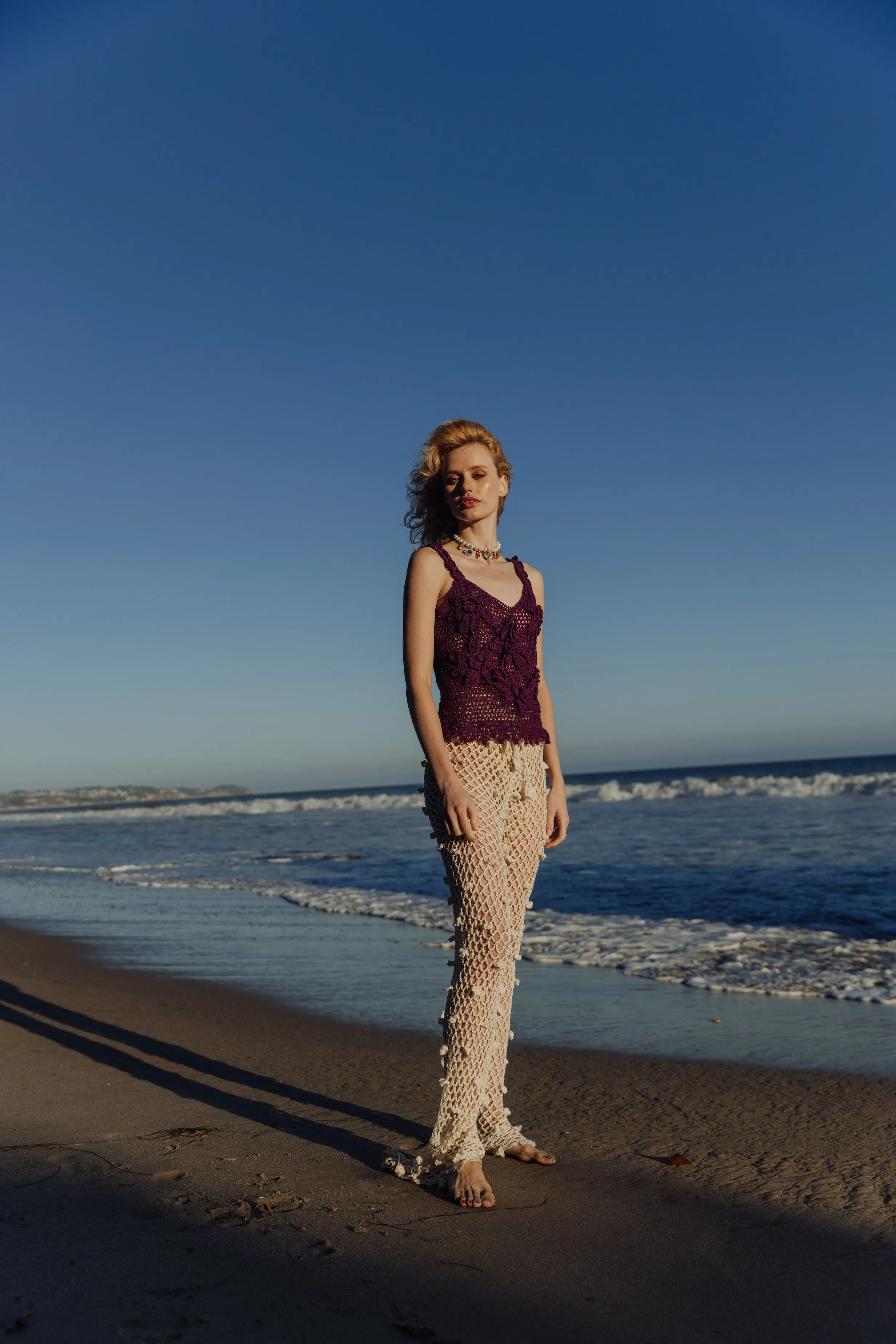 White Handmade Crochet Pants