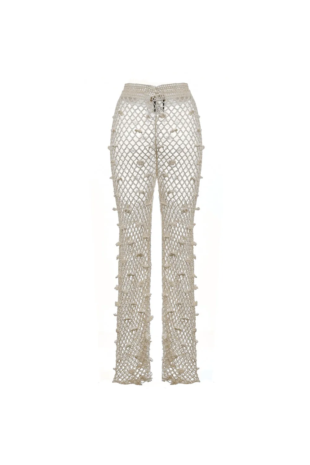White Handmade Crochet Pants