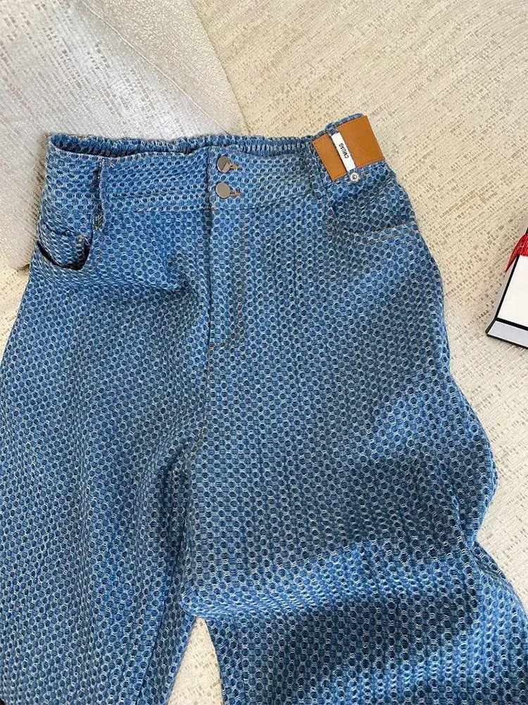 WIAOFELLAS  -  Casual Men's Denim Pants Trend Blue Straight Long Pants 2022 New Spring Korean Tide Wide Leg Jeans 2A0251