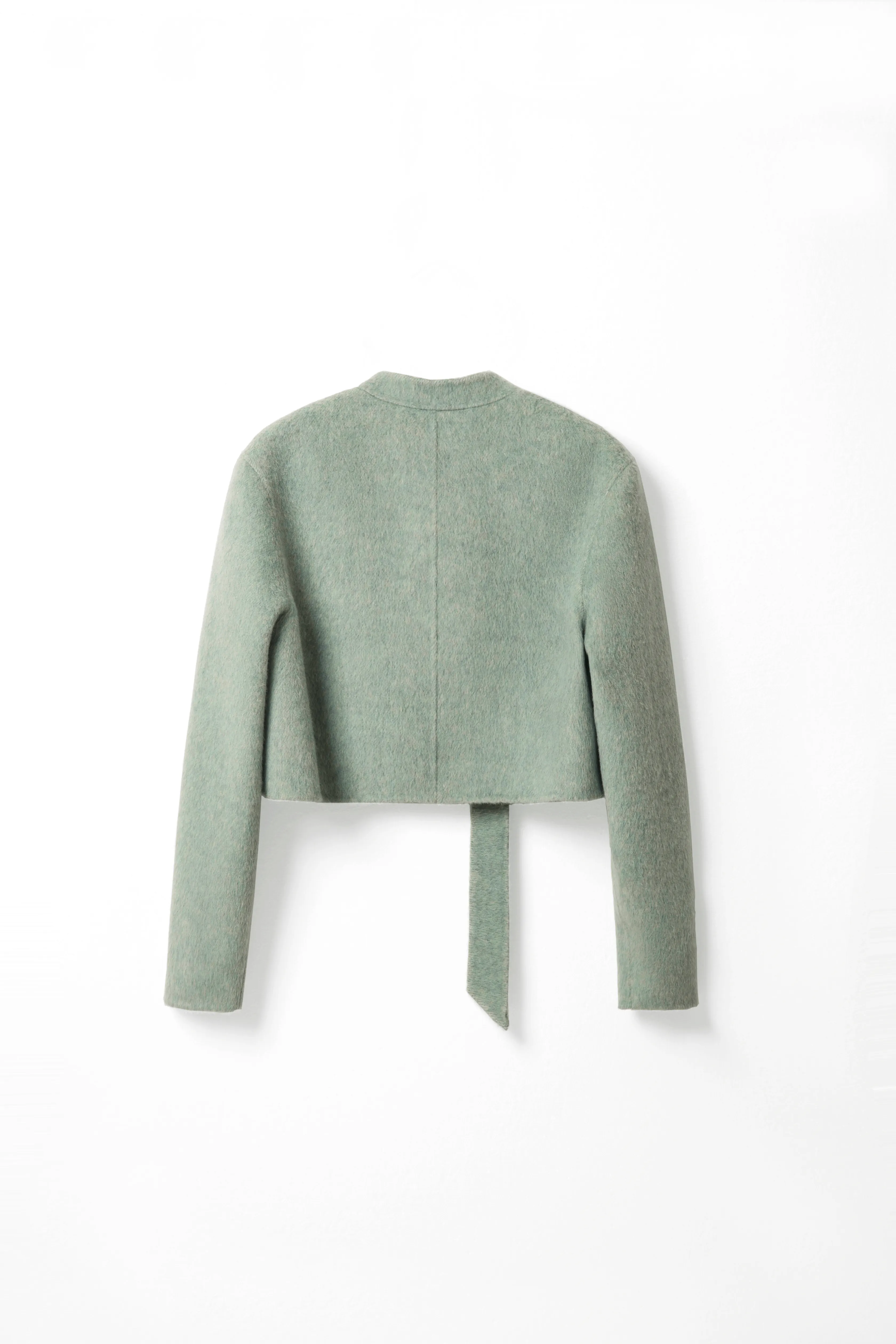 Woolen Long Sleeve Ruffle Jacket