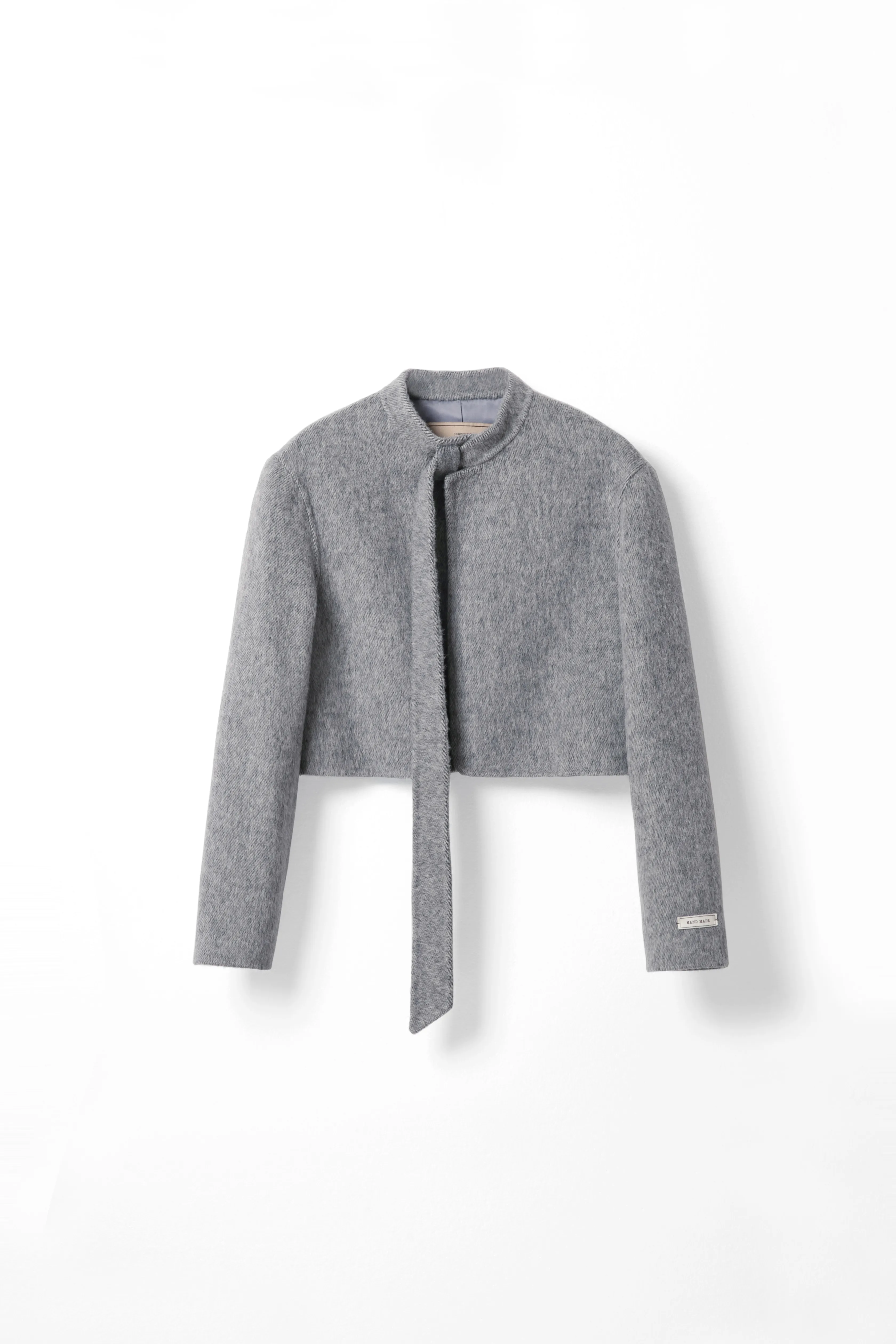 Woolen Long Sleeve Ruffle Jacket